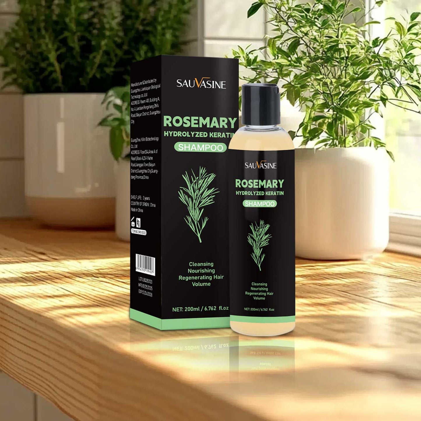 200ML Private Label Deep Nourshing Repairing Damaged Hair Strength Hair Root Smoothing Rosemary Hydralyzeo Keratn Shampoo