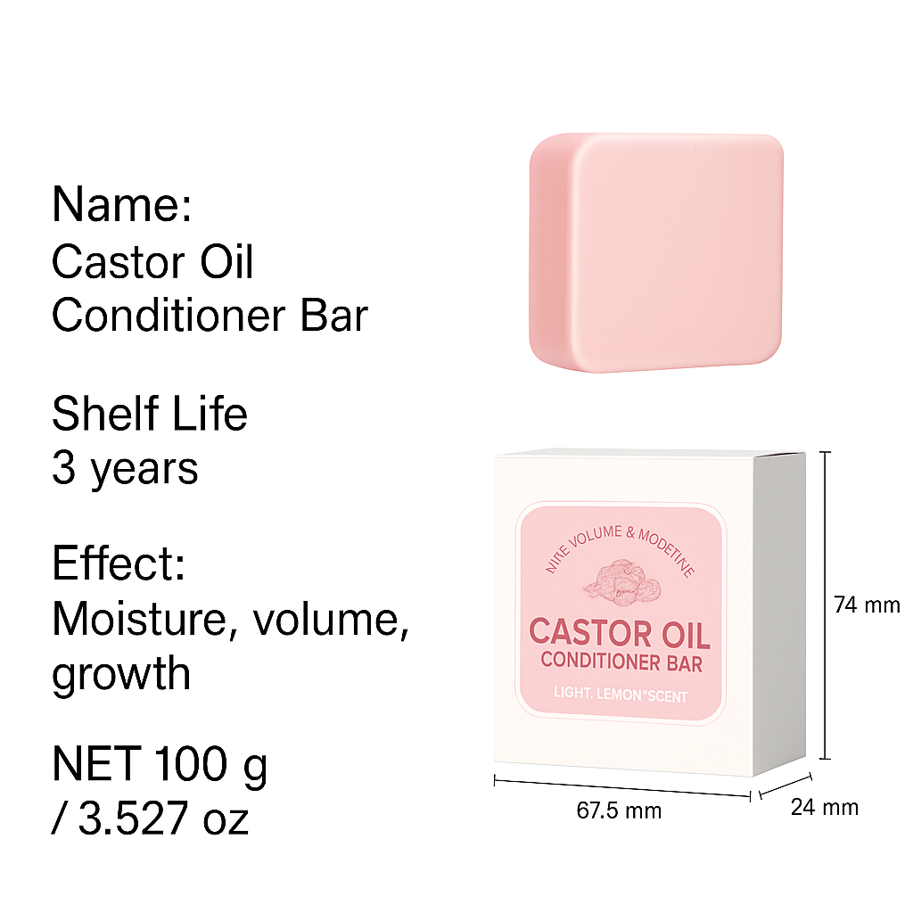 OEM ODM 100g Nourshing Smoothing Repairing Hair Care Soap Castor Oil Conditioner Bar