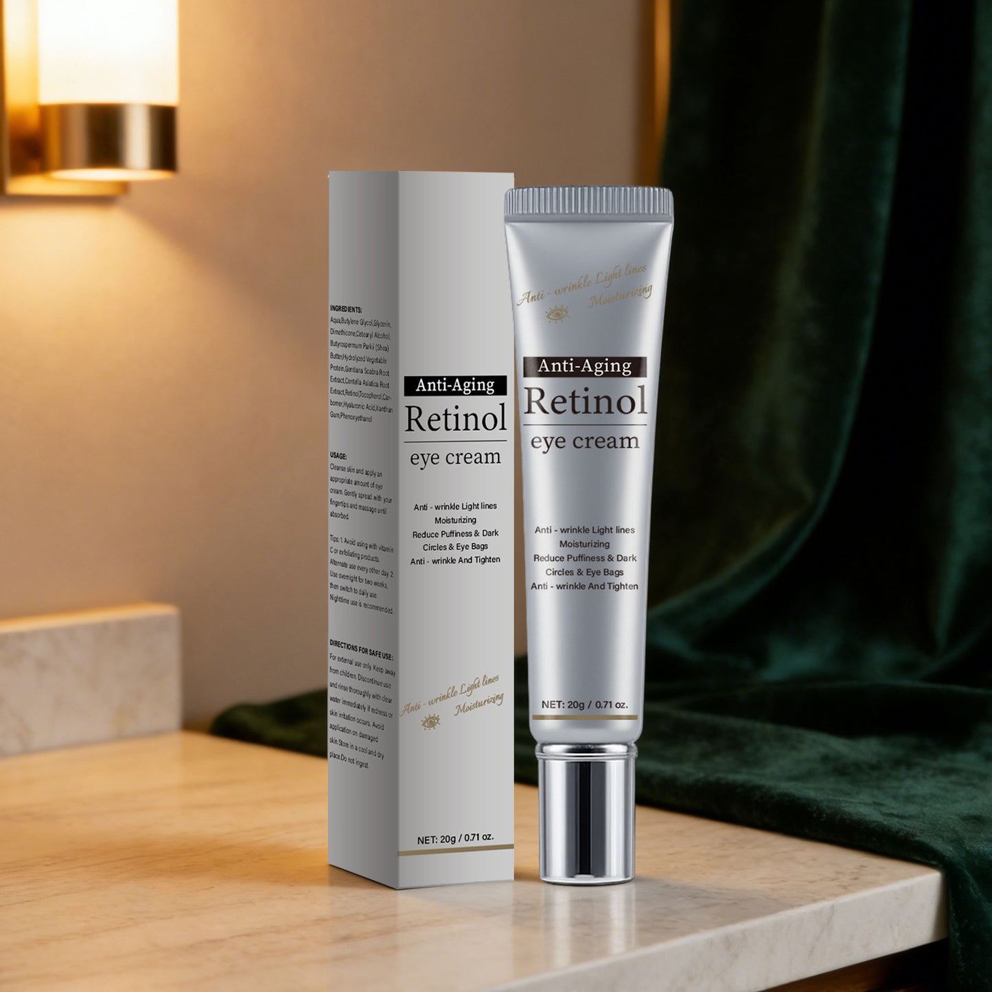 Actual Product Picture For Private Label 20g Anti-aging Anti-wrinkle Retinol Eye Cream