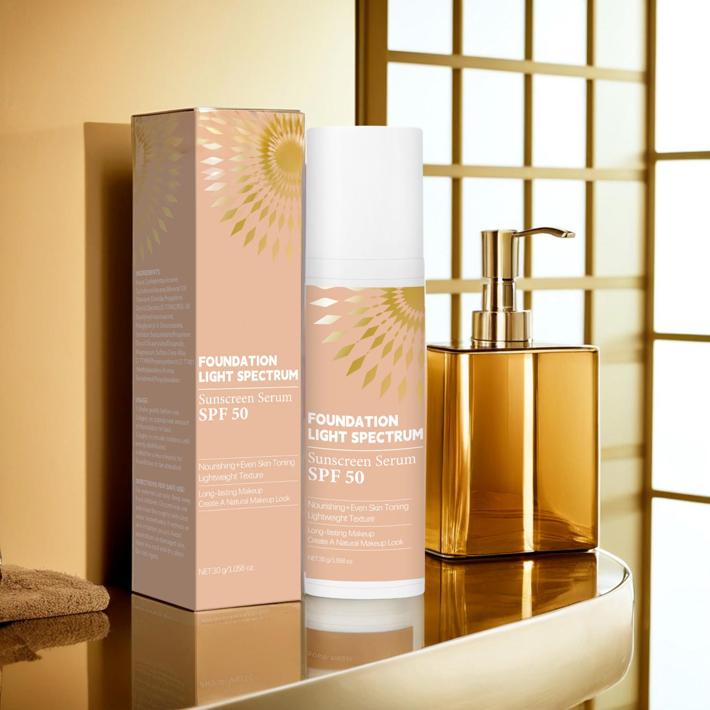OEM ODM 30g Natural Waterproof Long Lasting SPF50 Sunscreen Foundation