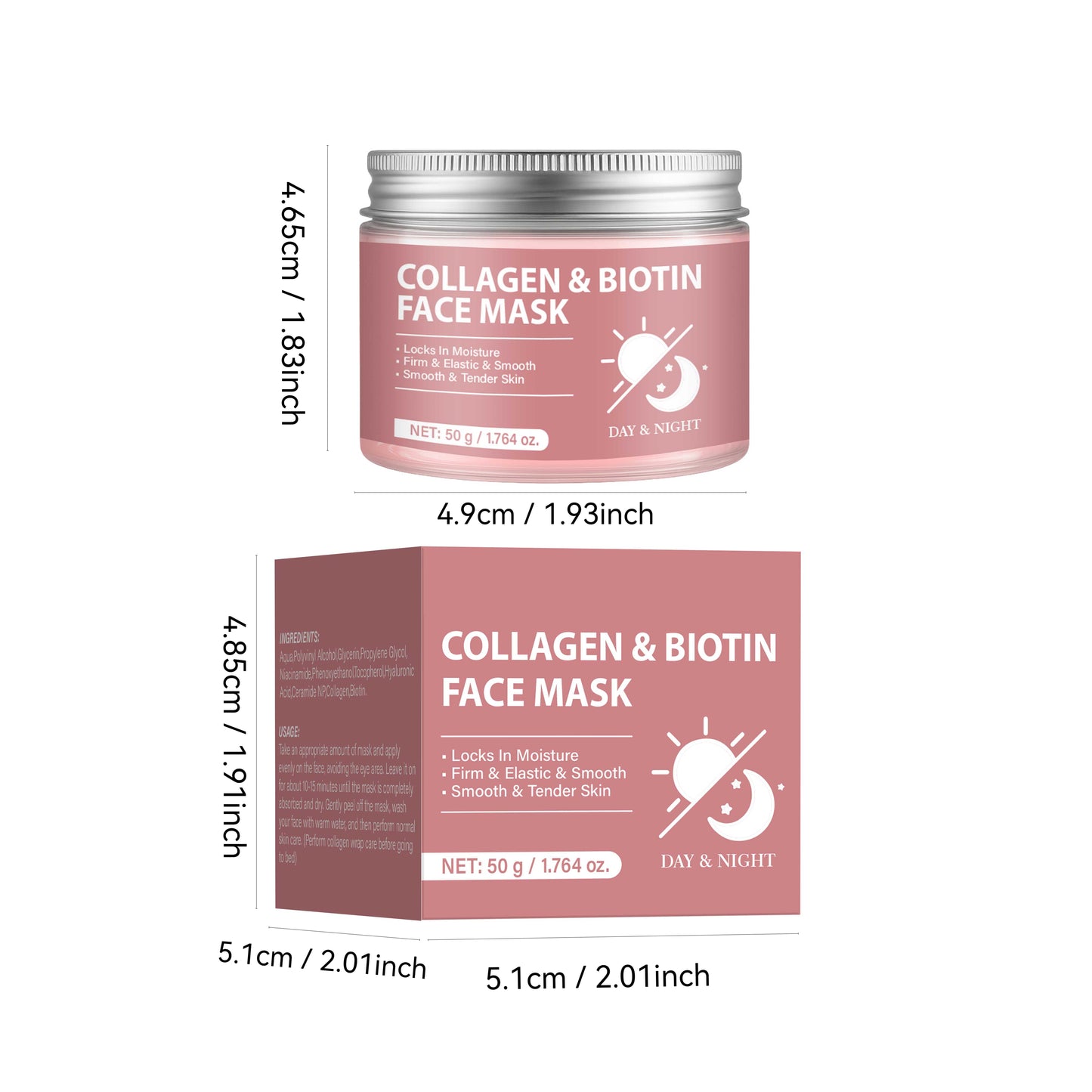 Private Label 50g Rejuvenating Collagen Biotin Face Peeling Mask