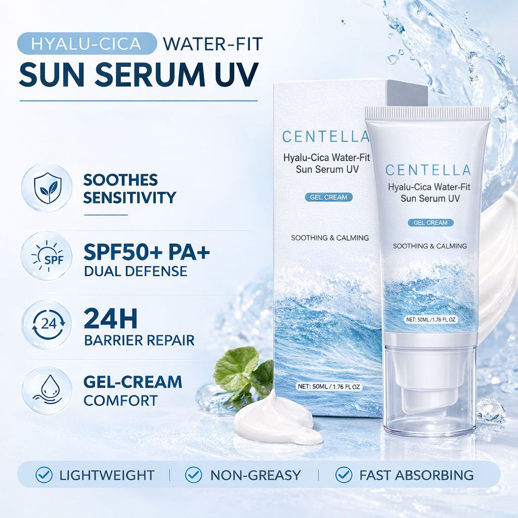 Light Weight Non-Greasy Fast Absorbing For Hyalu-Cica Water-Fit UVA UVB SPF50 Sun Serum Sunscreen 