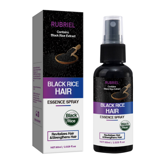 Custom Logo Wholesale 60ML Revitalize Strengthen Smooth Shiny Black Rice Hair Growth Spray