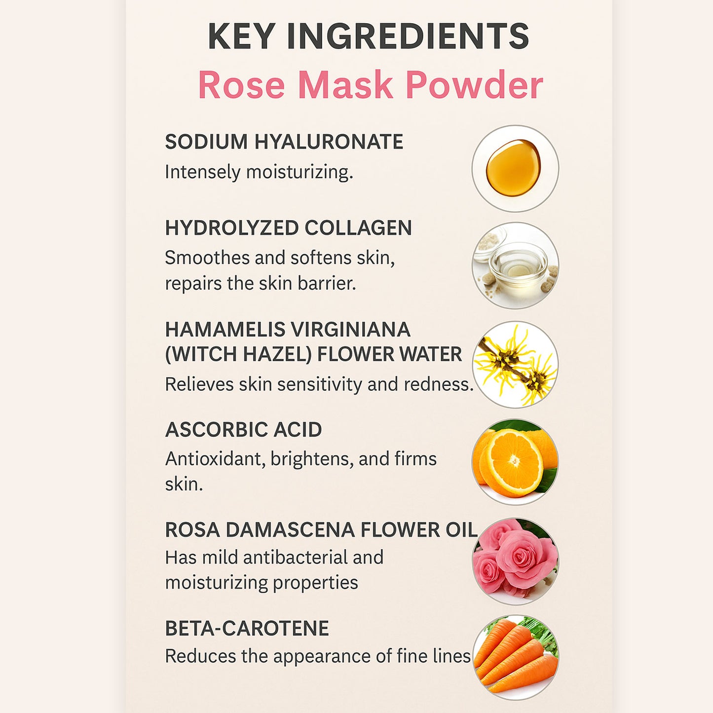 Cosmetics Factory 60g Brightening Hydrating Rose Facial Mask Powder