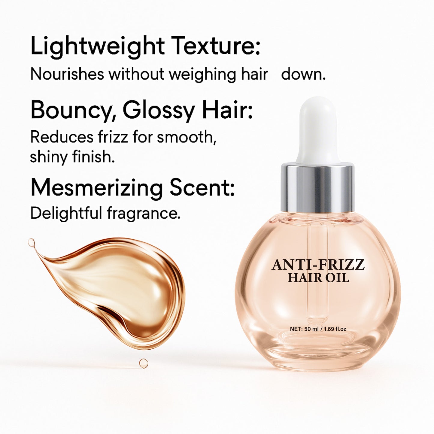 Private Label 50ML Smoothing Glossy Anti-Frizz Hair Oil