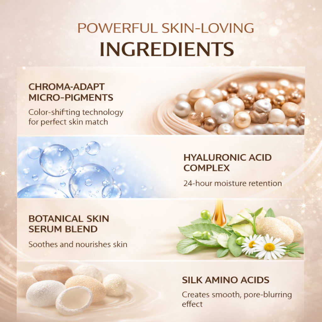 powerful skin-loving ingredients For Custom Logo 30ML Flawless Finish Color Changing Sunscreen Foundation
