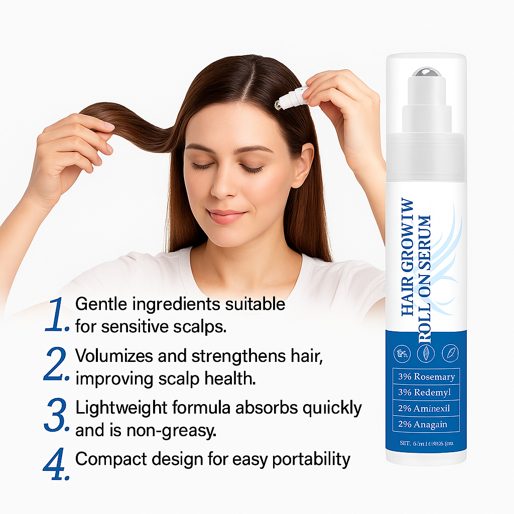Private Label 25ML Volume Strengthen Hair Growth Roll-On Serum