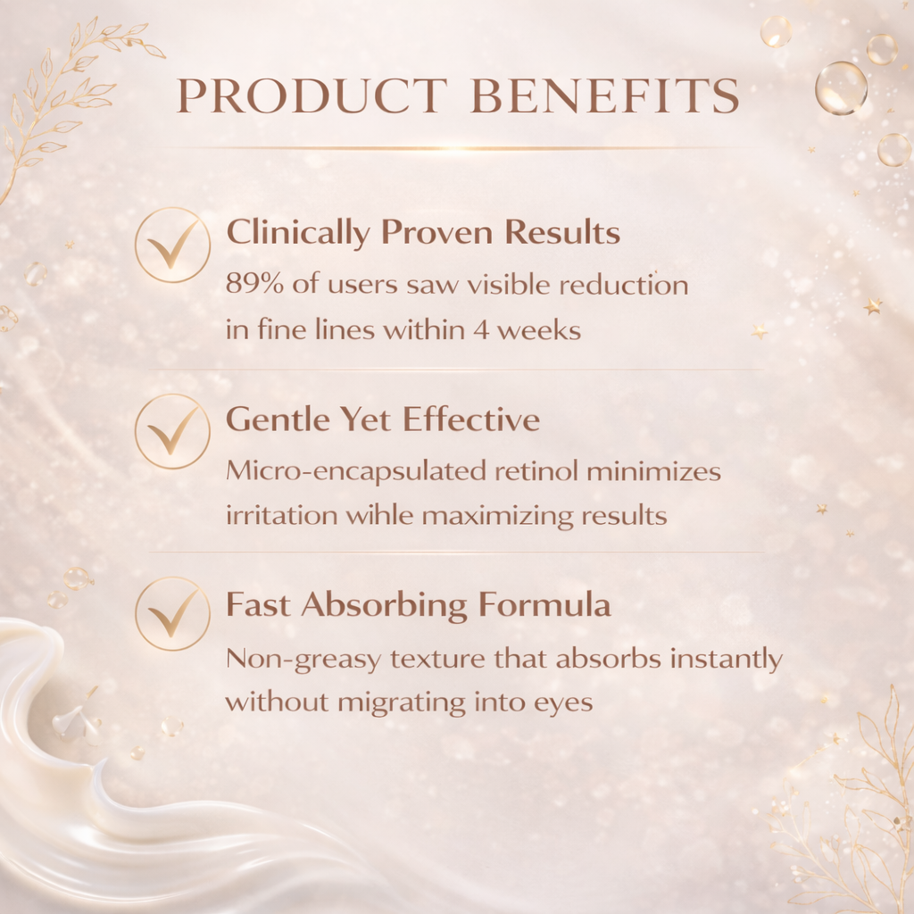 Product Benefits For Private Label 20g Anti-aging Anti-wrinkle Retinol Eye Cream
