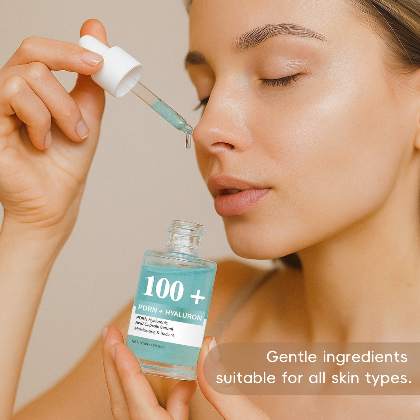 Custom Logo 30ML Hydrating Glowing PDRN Hyaluronic Acid Capsule Serum