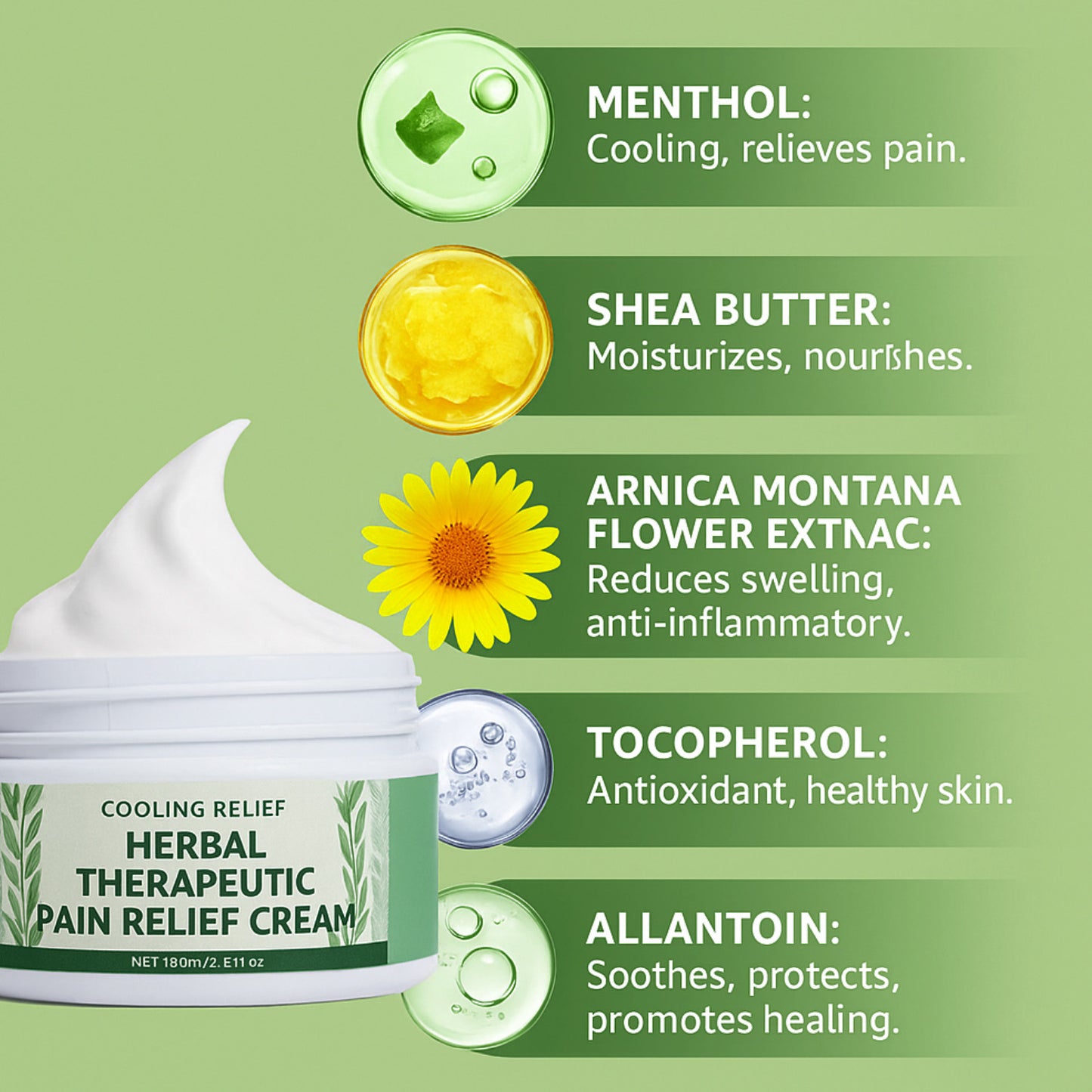 OEM ODM 100ML Herbal Therapeutic Pain Relef Menthol Cream