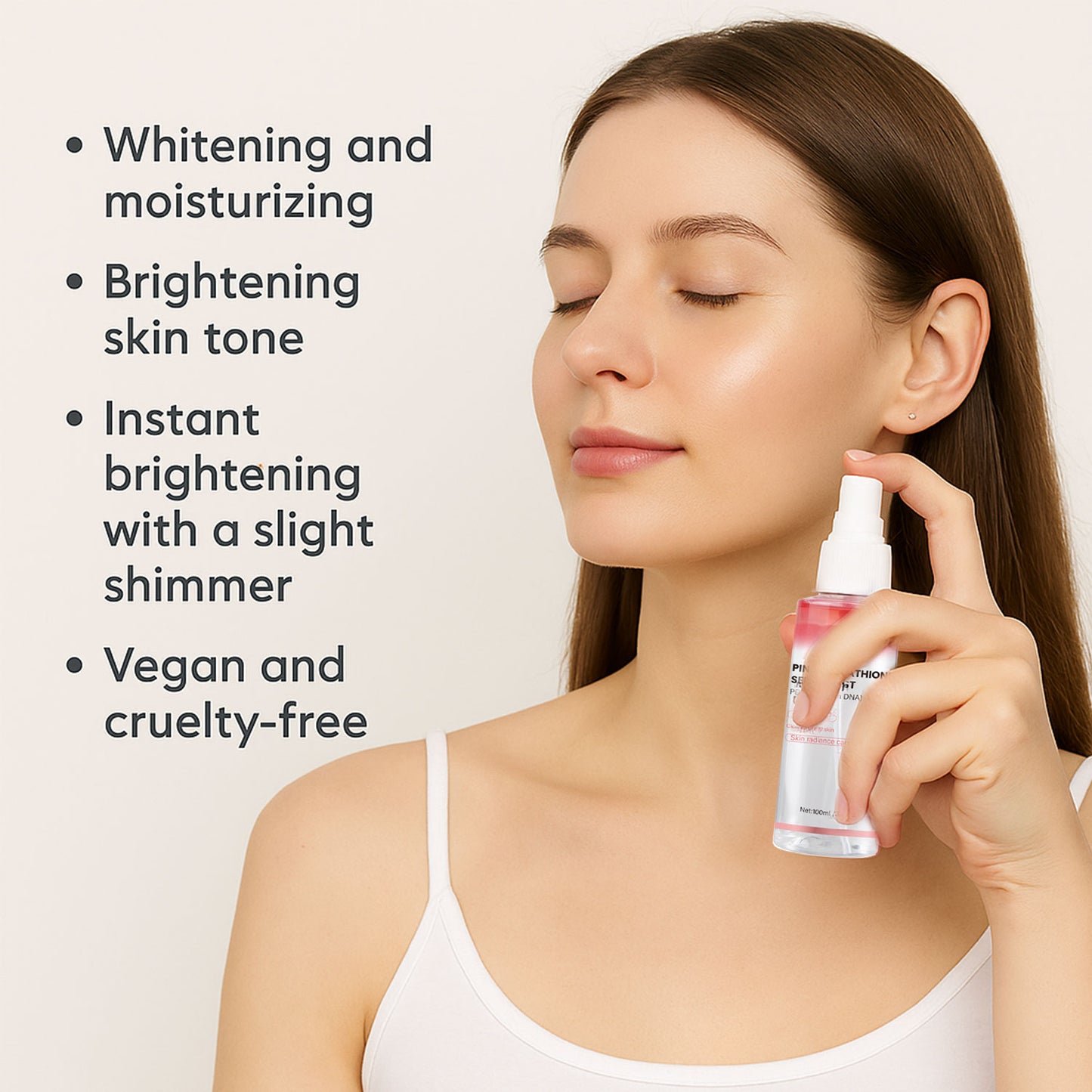 Custom Logo 100ML Brightening Moisturizing Pink Glutathione Serum Mist