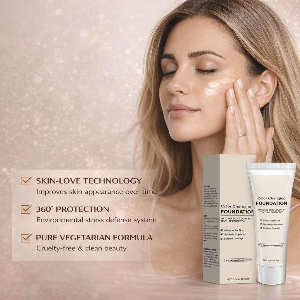 skin-love technology improve skin appearance over time environmental stress defense system For Custom Logo 30ML Flawless Finish Color Changing Sunscreen Foundation