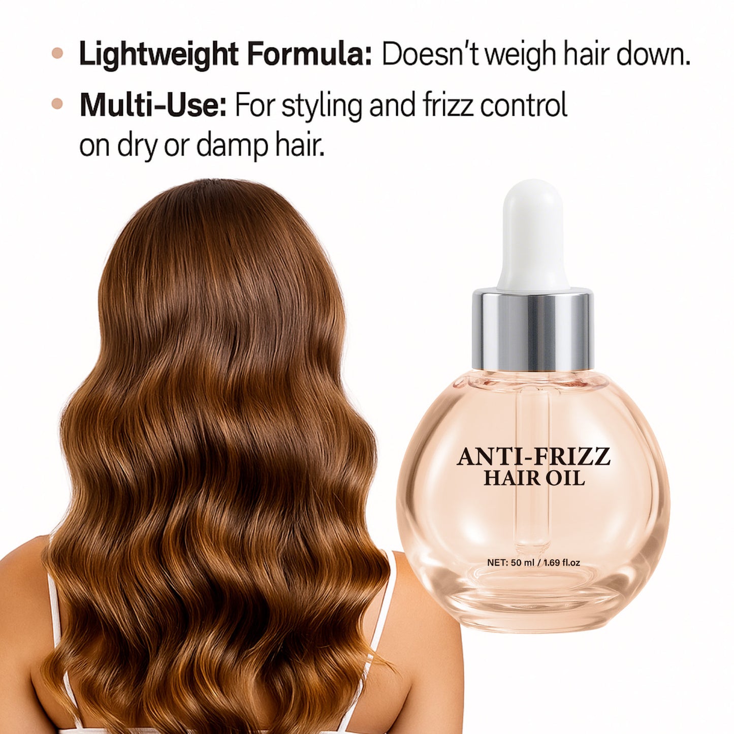 Private Label 50ML Smoothing Glossy Anti-Frizz Hair Oil
