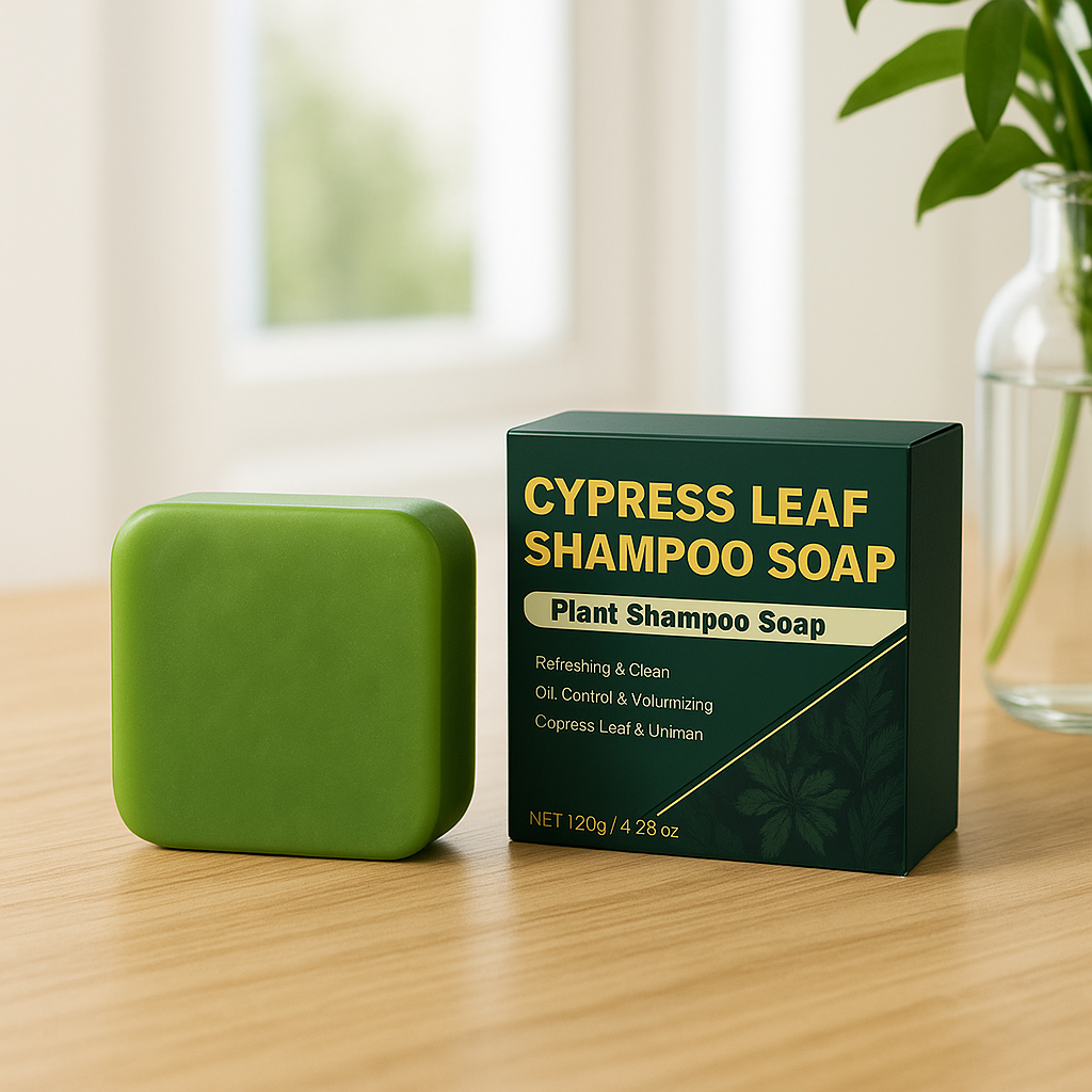 Private Label 120g Strengthen Volume Hair Cypress Leaf Shampoo Soap