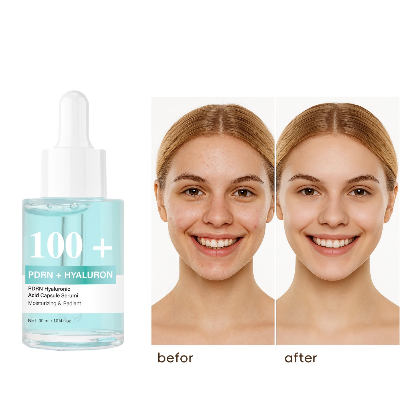 Custom Logo 30ML Hydrating Glowing PDRN Hyaluronic Acid Capsule Serum