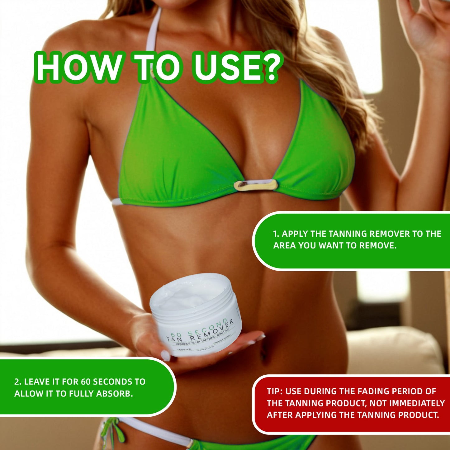 Custom Logo 100g Exfolating Smoothing 60 Seconds Tan Remover Cream