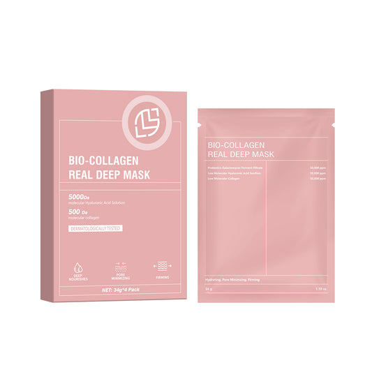 Cosmetics Factory 4 Sheets in One Box Deep Nourishing Shrinking Pores Firming Collagen Hyaluronic Acid Facial Mask