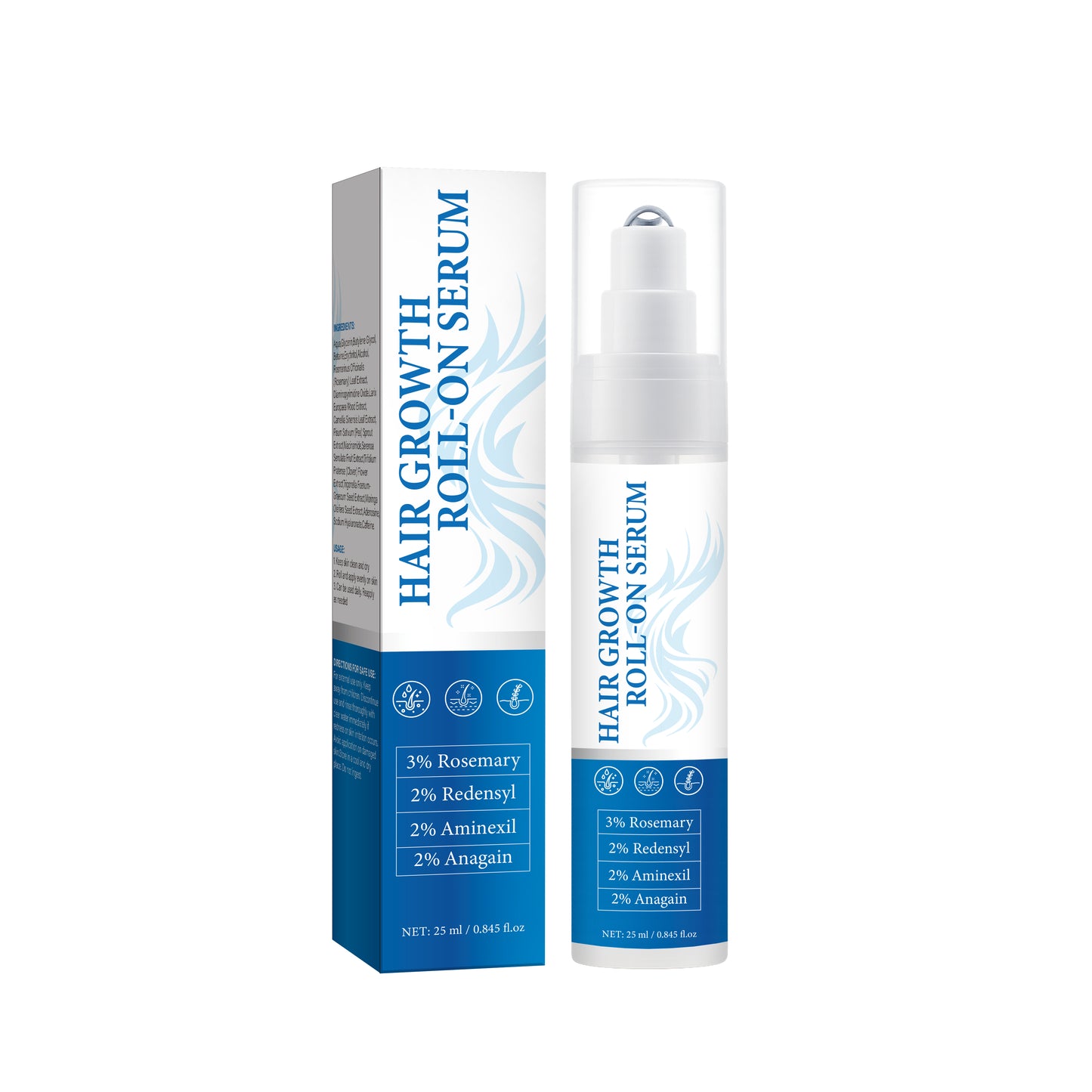 Private Label 25ML Volume Strengthen Hair Growth Roll-On Serum