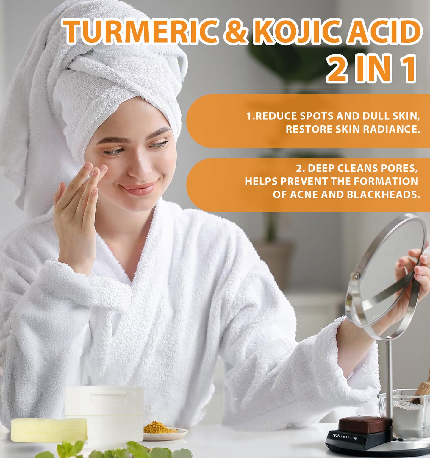 Custom Logo 30 Pads Acne Removal Blackheads Removal Brightening Deep Cleansing Turmeric Kojic Acid Face Cleansing Pads