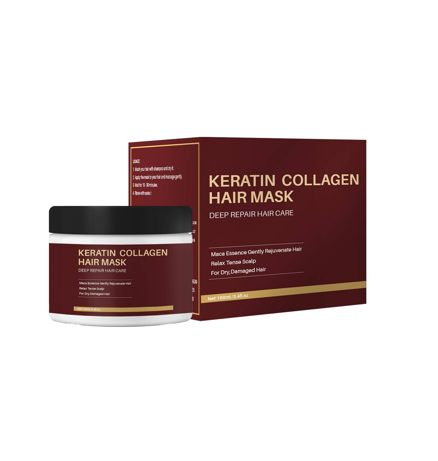 100ML Private Label Nourishing Smoothing Repairing Hair Damage Collagen Hair Mask