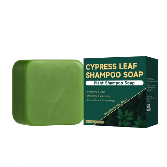 Private Label 120g Strengthen Volume Hair Cypress Leaf Shampoo Soap