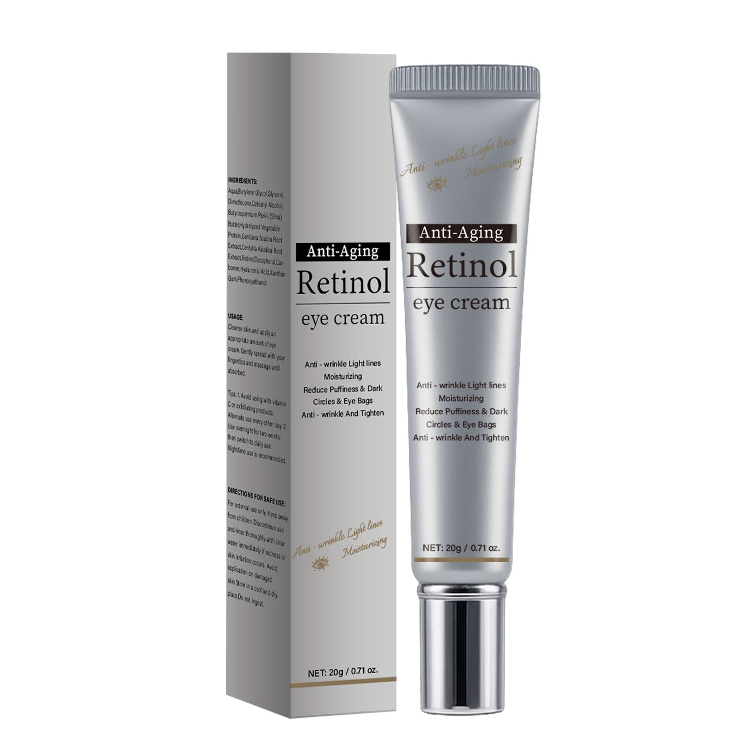 Private Label 20g Anti-aging Anti-wrinkle Retinol Eye Cream For Chenzhimei Cosmetics