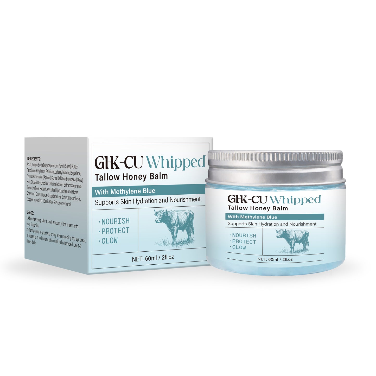 OEM ODM 50g Moisturizing Repairing GHK-CU Whipped Tallow Honey Balm For Chenzhimei Cosmetics